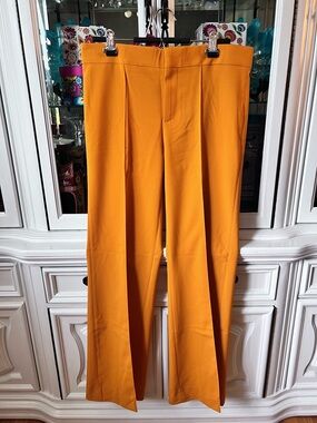 Zara Mustard-Yellow Seamed Tailored Trousers L